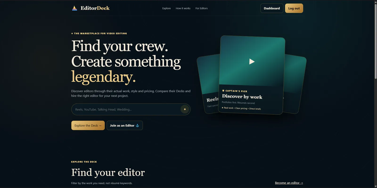 EDITORDECK project interface